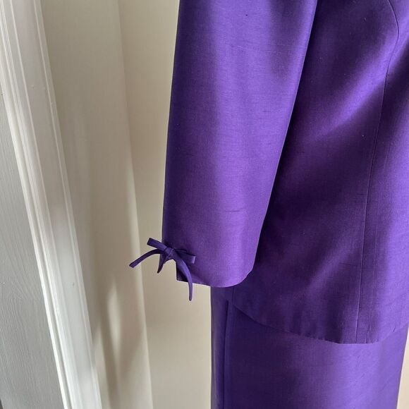 Vintage Talbots Silk shift dress blazer set purple Jacket Two piece - Picture 13 of 15